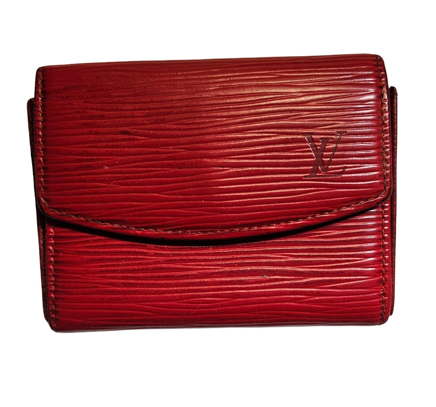Louis Vuitton Epi Leather Bifold Wallet Red Castilian Vintage